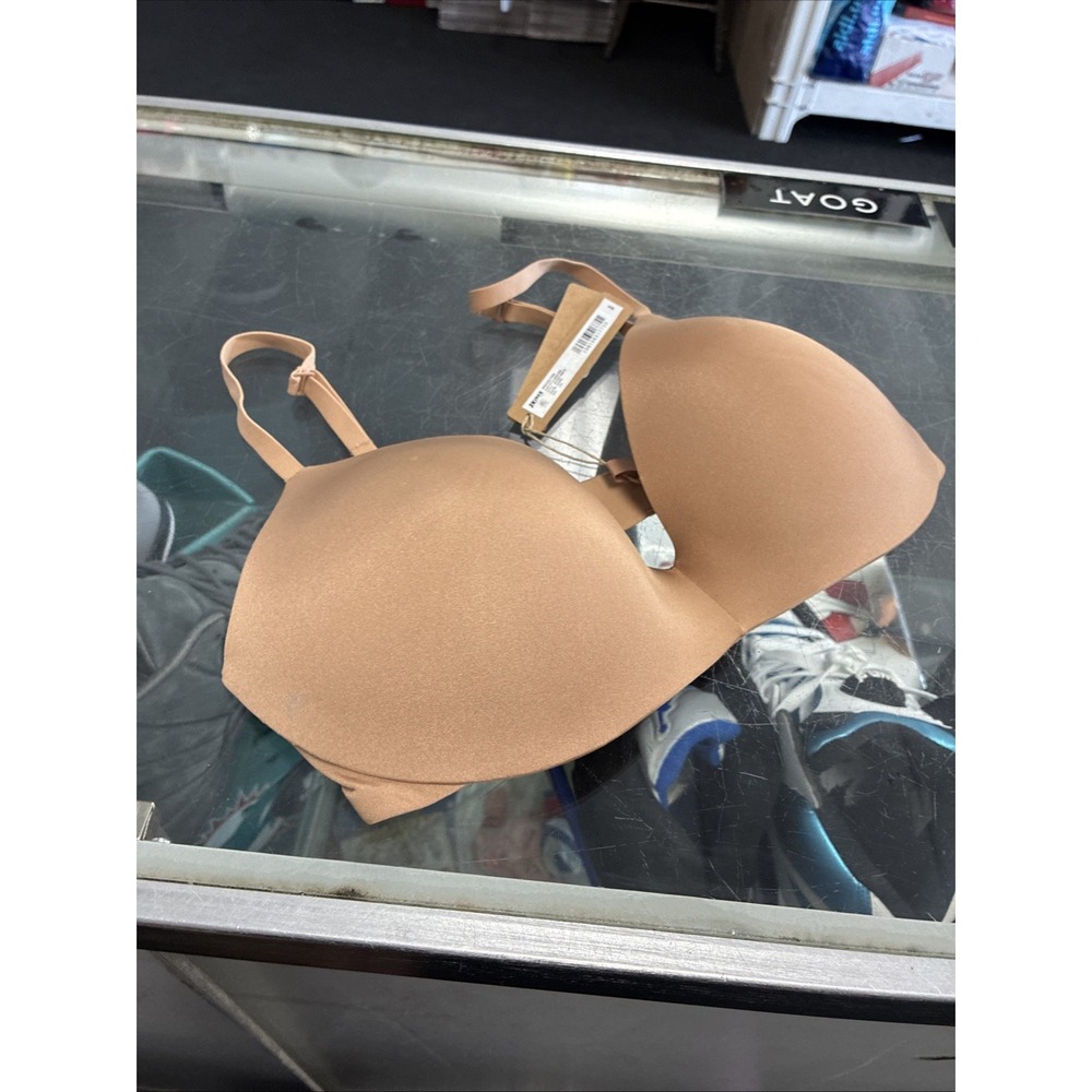 Skims Wireless Form Push Up Plunge Bra Ochre Nude Women's Size 32D NEW